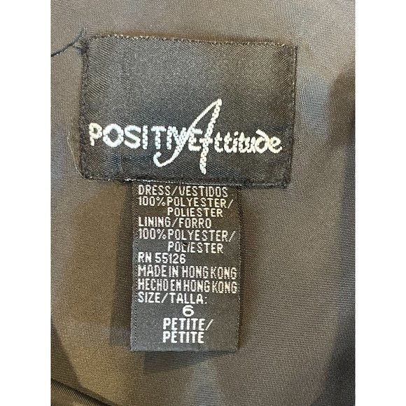 Positive Attitude Womens Sheath Dress Sequin Detail Round Neck Black SZ 6 Petite - Picture 5 of 6